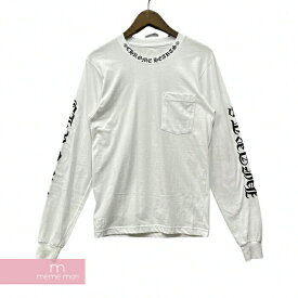CHROME HEARTS Neck Logo L/S Tee クロムハーツ ネックロゴロングスリーブTシャツ 長袖カットソー ロンT アームロゴプリント ホワイト サイズXXL【2504015】【新古品】