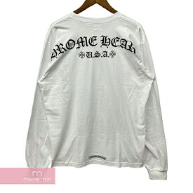CHROME HEARTS USA Print L/S Tee クロムハーツ USAプリントロングスリーブTシャツ 長袖カットソー ロンT バックアーチ ホワイト サイズXXL【250508】【新古品】