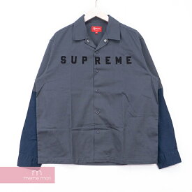 Supreme 2020AW 2-Tone Work Shirt シュプリーム ツートーンワークシャツ 2トーン 長袖シャツ グレー×ネイビー サイズXL【210122】【新古品】【me04】
