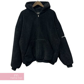 【BIG PRICE OFF】BALENCIAGA Over Sized Zip-Up Hoodie 768694TKQ261000 バレンシアガ オーバーサイズ ジップアップ フーディー ボアブルゾン ブラック サイズ2 【240225】【中古-A】【me04】