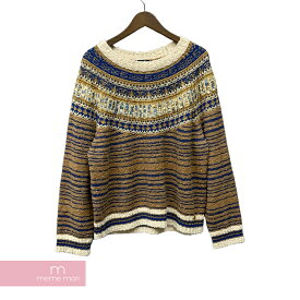 【BIG PRICE OFF】CHANEL Nordic Pattern Knit Sweater P61617K47223 シャネル ノルディック柄ニット グリッター ラメ ブラウン×マルチカラー サイズ50 【240306】【中古-A】【me04】