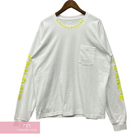 【BIG PRICE OFF】CHROME HEARTS Old English Neck Logo Pastel Purple L/S Tee クロムハーツ オールドイングリッシュネックロゴパステルイエローロングスリーブTシャツ 長袖カットソー ロンT ポケT 袖ロゴ ホワイト サイズXL 【240315】【新古品】【me04】