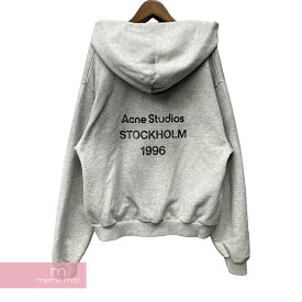 【BIG PRICE OFF】Acne studios Logo Hoodie Sweater FN-UX-SWEA000023 アクネストゥディオズ ロゴフーディセーター パーカー ダメージ加工 スプレー仕上げ リサイクルポリエステル ペールグレー サイズM 【240319】【新古品】【me0】