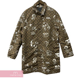 【BIG PRICE OFF】LOUIS VUITTON 2023AW Single Blessed Reversible Technical Cotton Coat 1ABZGO ルイヴィトン シングルブレステッドリバーシブルテクニカルコットンコート 総柄 ロングコート モノグラム ブラウン×ベージュ サイズ48 【240321】【中古-A】【me04】