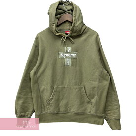 【BIG PRICE OFF】Supreme 2020AW Cross Box Logo Hooded Sweatshirt シュプリーム クロスボックスロゴフーデッドスウェットシャツ プルオーバー パーカー カーキ オリーブ サイズM【240415】【中古-B】【me04】