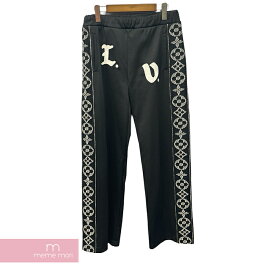 【BIG PRICE OFF】LOUIS VUITTON 2021AW LV Flower Band Track Pants 1A978Q ルイヴィトン LVフラワーバンドトラックパンツ ワッペン モノグラム・フラワー サイドライン ブラック×ホワイト サイズS 【240424】【中古-A】【me04】