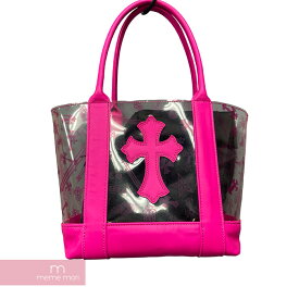 【BIG PRICE OFF】CHROME HEARTS 2023SS Clear Cemetery Cross Patch Tote Bag クロムハーツ クリアセメタリークロスパッチトートバック 鞄 レザークロスパッチ 素材切替 クリアバック 総柄 レザー ピンク【240519】【ほぼ新品】【me04】