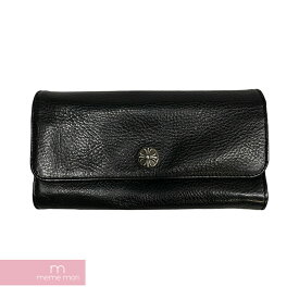 【BIG PRICE OFF】CHROME HEARTS JUDY WALLET クロムハーツ ジュディー ウォレット クロスボタン レザー 長財布 ブラック【240526】【中古-A】【me04】