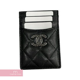 【BIG PRICE OFF】CHANEL Classic Coco Mark Card Holder AP3404 B12928 NO206 シャネル クラシックカードホルダー カードケース マトラッセ キルティング ココマーク ブラック 【240218】【中古-A】【me04】