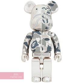 MEDICOM TOY×BAPE 2022SS BE@RBRICK CAMO SHARK 1000% Silver メディコムトイ×ベイプ ベアブリック カモシャーク 迷彩 猿カモ シルバー【220627】【新古品】【me04】