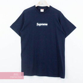 Supreme 2001 Box Logo Tee シュプリーム ボックスロゴTシャツ 半袖 ネイビー サイズM【190117】【中古-B】【me04】