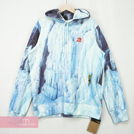 Supreme×THE NORTH FACE 2021SS Ice Climb Hooded Sweatshirt シュプリーム×ノースフェイス アイスクライムフーデッドスウェットシャツ プルオーバー パーカー フォトプリント ライトブルー サイズS【211102】【新古品】【me04】