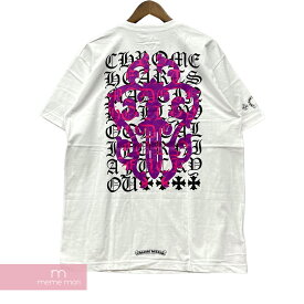 CHROME HEARTS DAGGER EYE CHART Tee クロムハーツ ダガーアイチャートTシャツ 半袖カットソー 胸ポケット ホワイト×パープル サイズS【240427】【新古品】【me04】