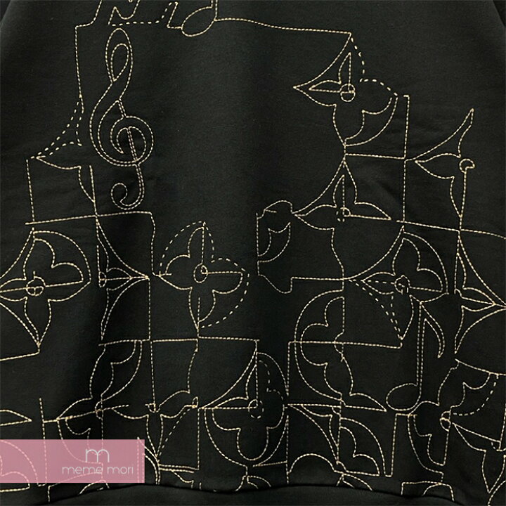 Louis Vuitton 1AAT60 LV Music Line Embroidered Crewneck, Black, L