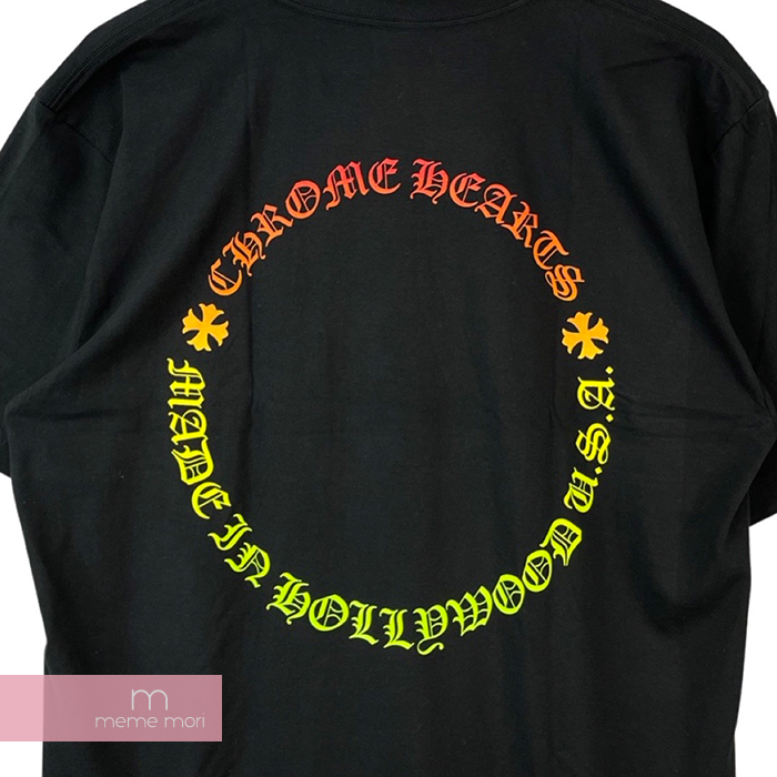 CHROME HEARTS Back Grad Circle Logo Tee クロムハーツ バックグラデーションサークルロゴTシャツ 半袖カットソー  ポケT バックプリント ブラック サイズL【220611】【新古品】【me04】 | meme mori