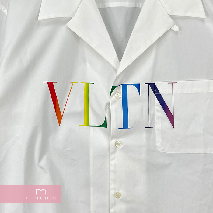 VALENTINO 2021SS VLTN Multicolor Shirt VV3AAA90MBK ヴァレンティノ VLTNマルチカラーシャツ 半袖  ロゴプリント ホワイト サイズ46【210627】【新古品】【me04】 | meme mori