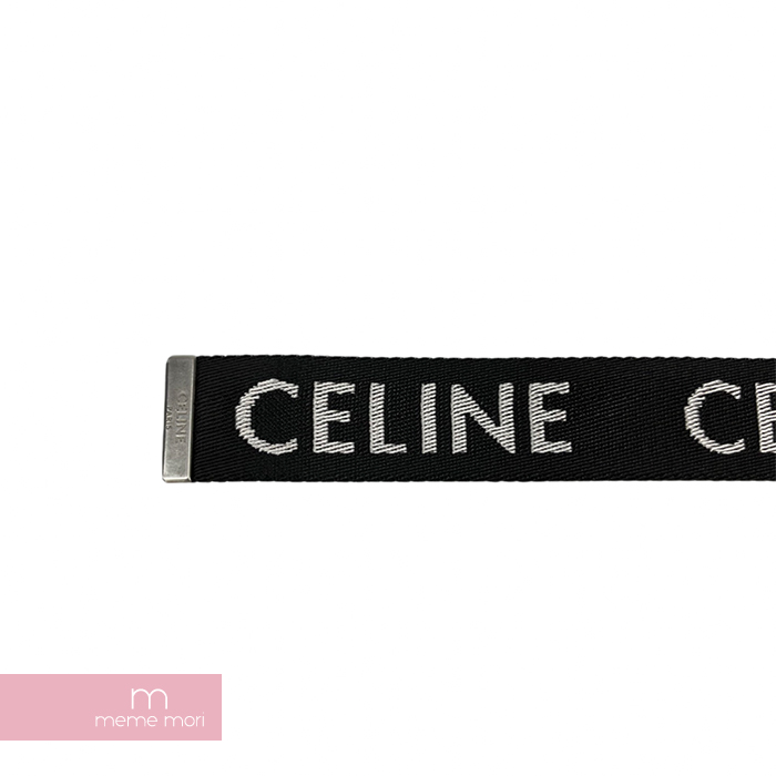 CELINE 2021AW Medium Double Ring Belt in Jacquard Textile and Calfskin  45AVS2AEO.38SI セリーヌ ジャカードテキスタイル＆カーフスキンミディアムダブルリングベルト ロゴプリント 