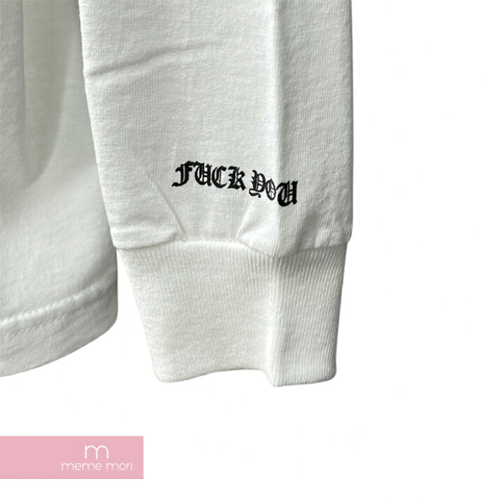 CHROME HEARTS Dagger Print Neck Logo L/S Tee クロムハーツ ダガープリントネックロゴロングスリーブ Tシャツ 長袖カットソー ロンT ポケT ホワイト サイズM 【211112】【中古-A】【me04】 meme mori クロムハーツ CHROME HEARTS ■ ダガー アイ チャート プリント Tシャツ ブラック サイズM f17953