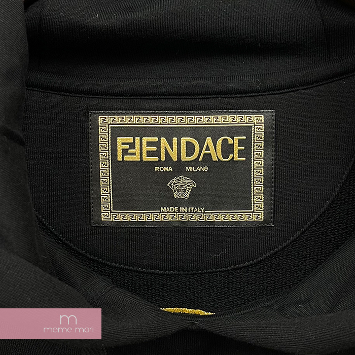 FENDI×VERSACE 2022SS Fendace Black Jersey Logo Sweatshirt FY1143 AKDU  フェンディ×ヴェルサーチェ フェンダーチェ ブラックジャージーロゴスウェットシャツ プルオーバーパーカー ブラック 