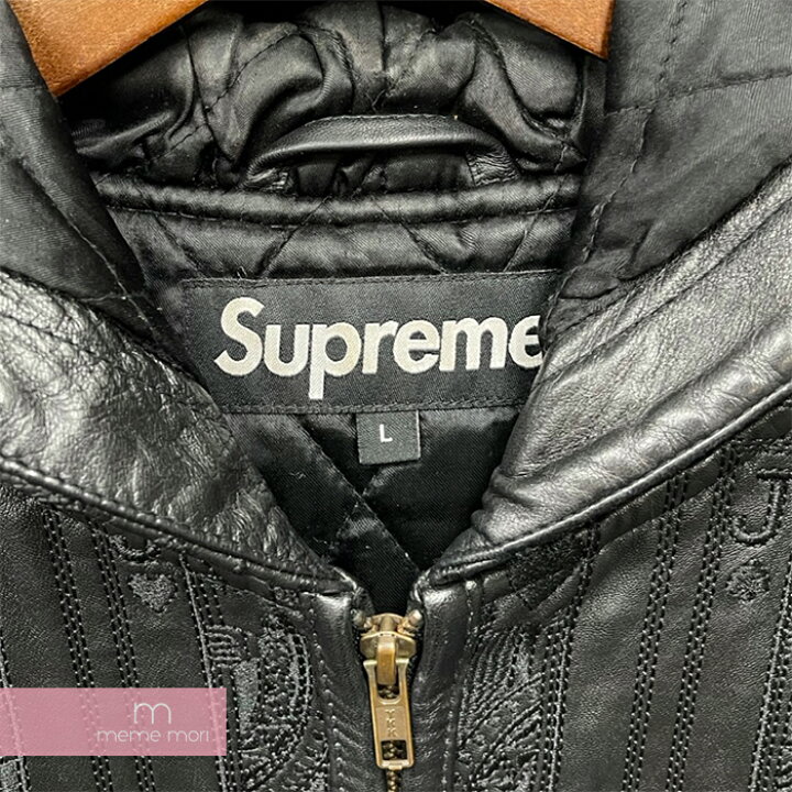 Supreme Court Cards Hooded Leather Jacket