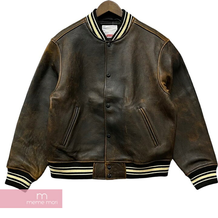 楽天市場】Supreme 2019SS Worn Leather Varsity Jacket シュプリーム 