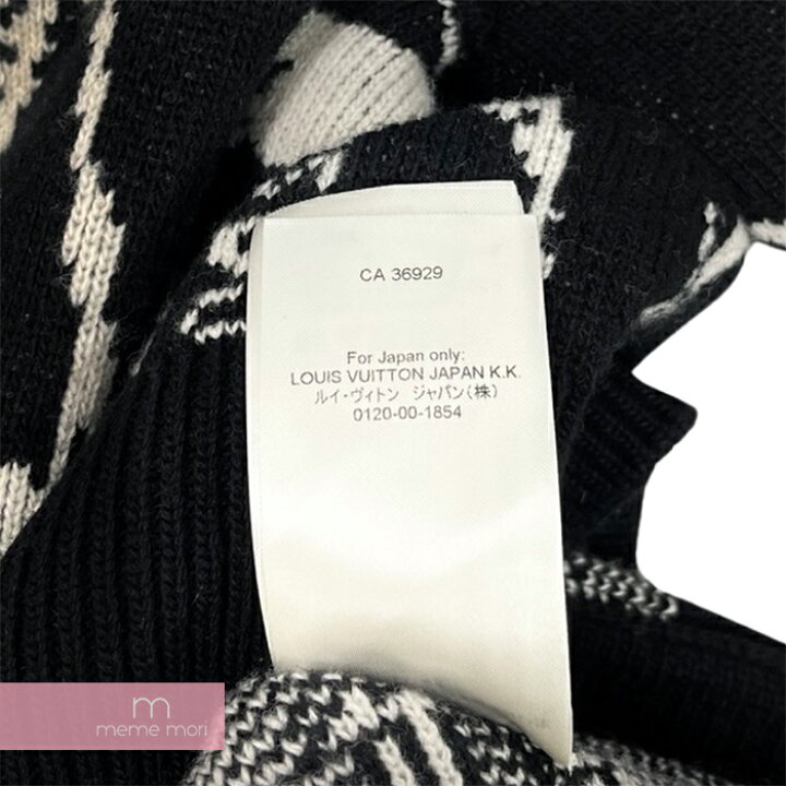 Louis Vuitton Thistle Jacquard Cardigan Tops 1AB91H Wool 100% Black L TGIS