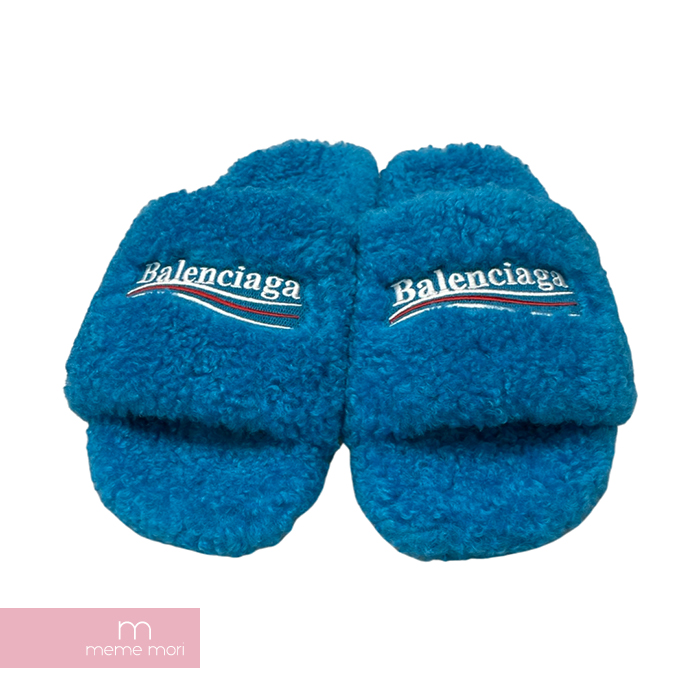 楽天市場】BALENCIAGA Furry Slide Sandal Sky Blue 654747 W2DO1 