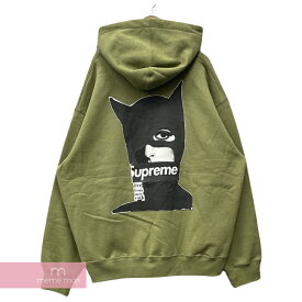 Supreme 2023AW Catwoman Hooded Sweatshirt Light Olive シュプリーム キャットウーマンフーデッドスウェットシャツ ライトオリーブ プルオーバーパーカー ロゴプリント カーキ オリーブ サイズXL【231103】【新古品】【me04】