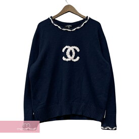 【BIG PRICE OFF】CHANEL 2021SS Cashmere Sweater P70495K10069 シャネル カシミヤセーター ニット ココマーク ネイビー サイズ50【231117】【中古-A】【me04】