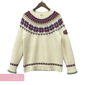 CHANEL 2021SS Nordic Wool Sweater P59806K07806 シャネル ノルディックウールセーター ニット 総柄 ハイネック ホワイト クリーム サイズ44【231119】【中古-A】【me04】