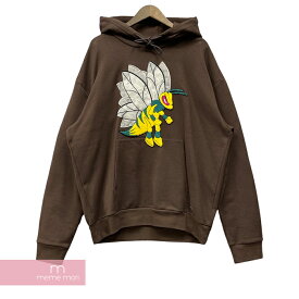 【BIG PRICE OFF】LOUIS VUITTON 2022AW Graphic Bee Patched Hoodie 1AAGPJ ルイヴィトン グラフィックビーパッチフーディ プルオーバーパーカー シェニールパッチ 蜂 ブラウン サイズXXL【231122】【中古ーA】【me04】
