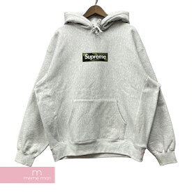 【BIG PRICE OFF】Supreme 2023AW Box Logo Hooded Sweatshirt Ash Grey シュプリーム ボックスロゴフーデッドスウェットシャツ アッシュグレー プルオーバーパーカー フード刺繍 迷彩 カモボックスロゴ グレー サイズL【240426】【新古品】【me04】