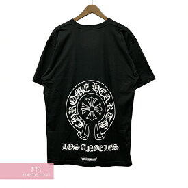 【BIG PRICE OFF】CHROME HEARTS Los Angeles Horseshoe Tee クロムハーツ ロサンゼルスホースシューTシャツ バックプリント 半袖カットソー ポケT LA限定 ブラック サイズXL 【240416】【新古品】【me04】