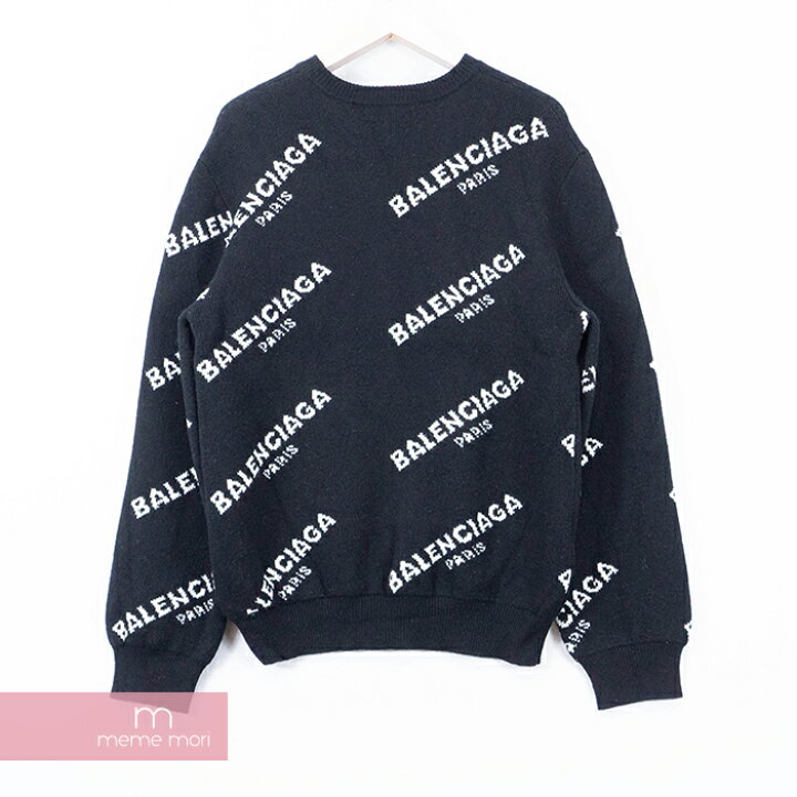 楽天市場】BALENCIAGA ALLOVER LOGO CREWNECK KNIT 486964 T1399 
