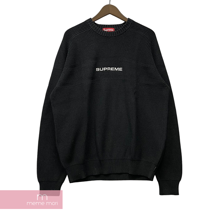 【により】 【M】Supreme Chest Stripe Raglan Sweater 黒 ラグラン