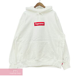 Supreme 2021AW Box Logo Hooded Sweatshirt White シュプリーム ボックスロゴフーデッドスウェットシャツ プルオーバーパーカー ホワイト サイズM【220904】【新古品】【me04】