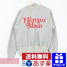 Girls Don't Cry×HUMAN MADE 2020SS Crewneck Sweatshirt ガールズドントクライ×ヒューマンメイド クルーネックスウェット トレーナー ロゴプリント グレー サイズS 【200312】【中古-A】