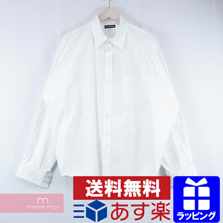 楽天市場】BALENCIAGA 2020SS Silver Logo Print Shirt 595214 TGL07 
