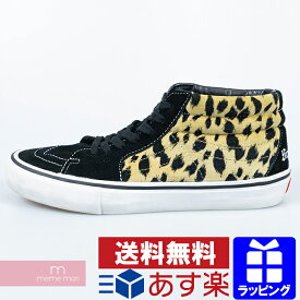 Supreme×VANS 2017SS Velvet Leopard Sk8-Mid Pro シュプリーム×バンズ ベルベットレオパードスケートミッド 素材切替ハイカットスニーカー ベージュ×ブラック サイズUS10(28cm) 【200320】【中古-B】