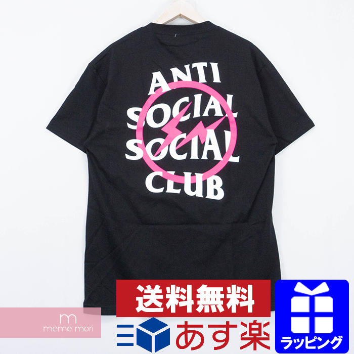 ASSC Anti Social Social Club×fragment design 2019AW T-shirt  アンチソーシャルソーシャルクラブ×フラグメントデザイン ロゴプリントTシャツ 半袖カットソー ブラック×ピンク サイズL 【200403】【中古-A】  | meme mori