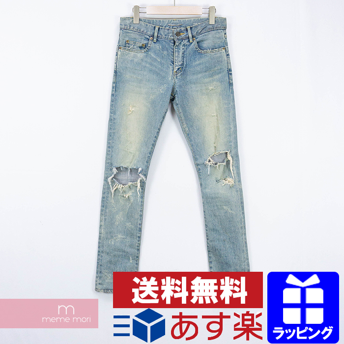 楽天市場】SAINT LAURENT PARIS 2014AW Destroyed Skinny Jeans 357815