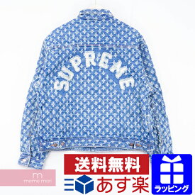 Supreme 2020SS Hole Punch Denim Trucker Jacket シュプリーム ホールパンチデニムトラッカージャケット デニムブルゾン ダメージ加工 アーチロゴ インディゴ サイズL【200508】【新古品】