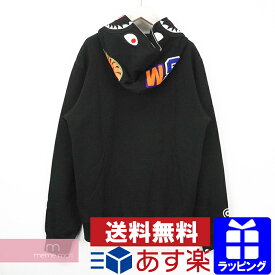 A BATHING APE Shark Full Zip Hoodie アベイシングエイプ シャークフルジップフーディ パーカー ブラック サイズ2XL 【210314】【新古品】【me04】