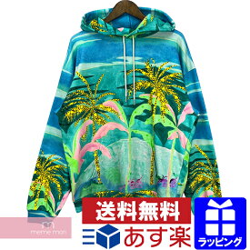 CELINE×Tyson Reeder 2021SS Loose Sweatshirt In Cotton With Artist Print 2Y140607F セリーヌ×タイソン・リーダー アーティストプリントルーズスウェットシャツ プルオーバーパーカー 総柄 グリーン サイズL【210519】【新古品】【me04】【mmmr05】