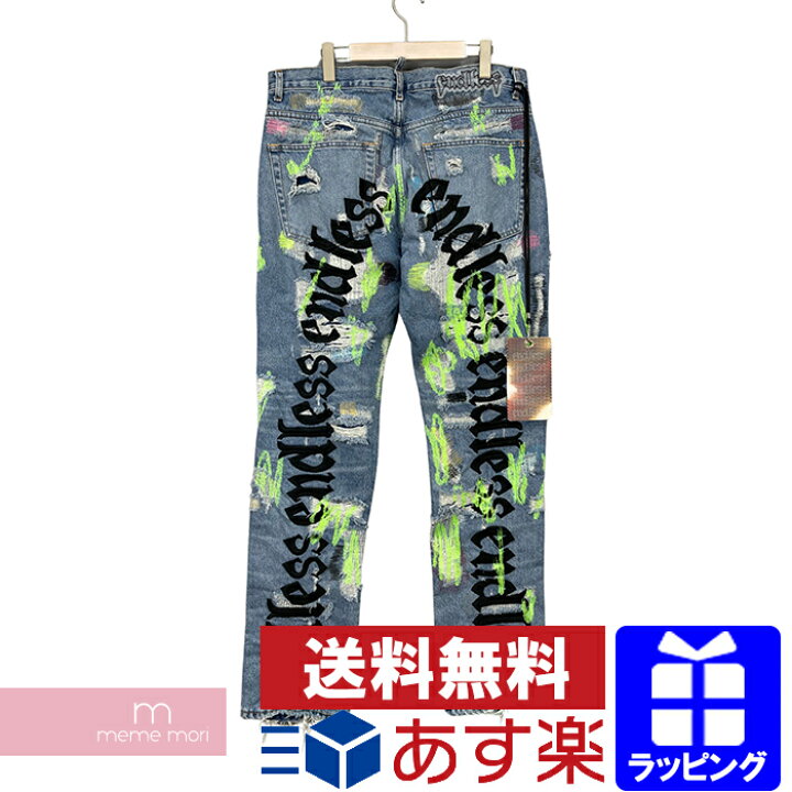 楽天市場】Endless Denim Embroidered and Distressed Denim Jeans  