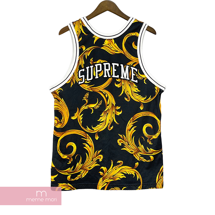 Supreme×NIKE 2014SS Basketball Jersey 648780-010 シュプリーム×ナイキ バスケットボールジャージ  タンクトップ メッシュ 総柄 バックアーチロゴ ブラック サイズM 【210609】【中古-A】 | meme mori