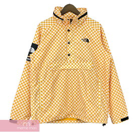 Supreme×THE NORTH FACE 2011SS Windbreaker Pullover シュプリーム×ノースフェイス ウィンドブレイカープルオーバー チェックジャケット ブルゾン イエロー サイズM【210801】【中古-B】【me04】