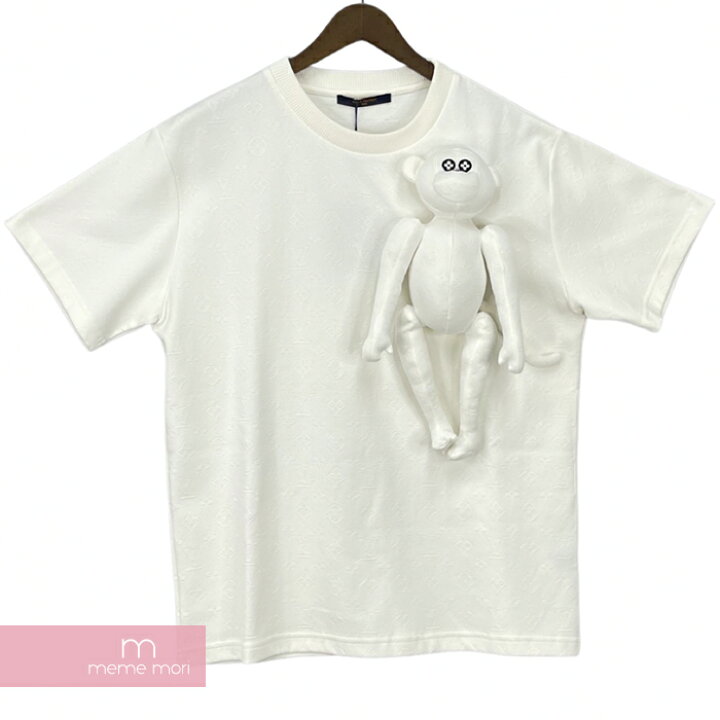 Louis Vuitton 3D Monkey All Over Logo Embossed T-Shirt - White