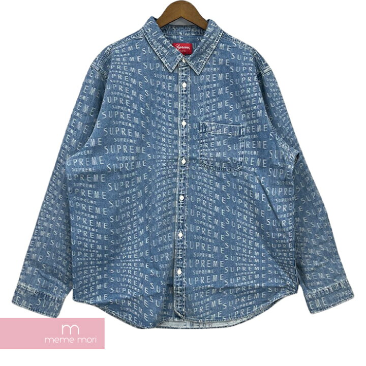 即金即発 青 S supreme デニムシャツ