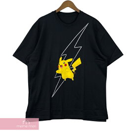 lucien pellat-finet×Pokemon 2019AW Print Tee ルシアンペラフィネ×ポケモン プリントTシャツ 半袖カットソー ピカチュウ ブラック サイズXL【210820】【中古-A】【me04】